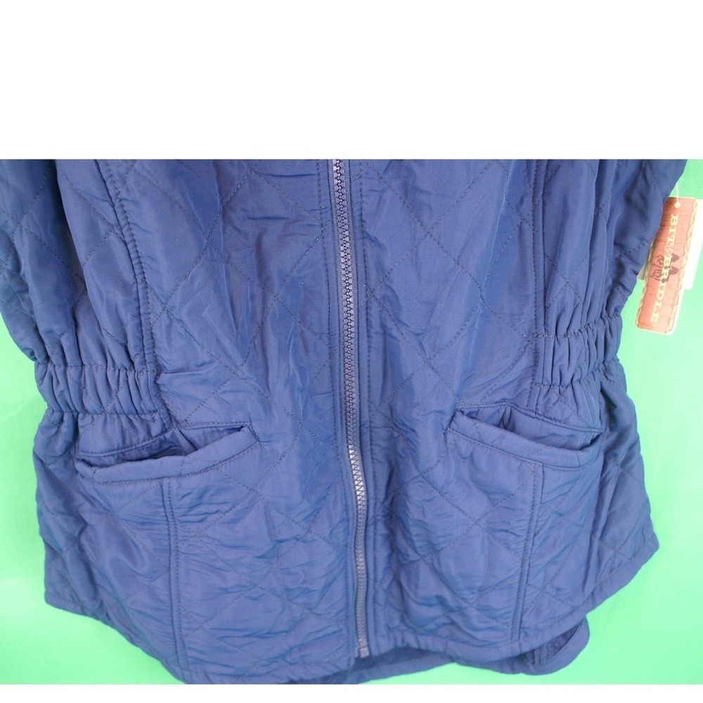 Bit & Bridle Womens Blue Quilted Zip Up Vest Cinched Waist XS New Western Ranch - Picture 7 of 11